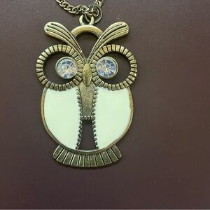 Owl Necklace in Bronze Color